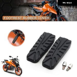 オートバイ バイク フロントリア フットレスト フットペグ フットペグ プレートラバーカバー DUKE 250/390 RC390 2019-2024 DUKE 390 - Black