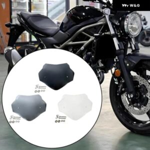 オートバイ バイク フロントガラス アクセサリー で傷に強い ウィンド ディフレクター スポイラー プロテクター SV650 2016交換用 - black