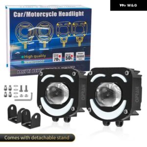 2個 40W 3000LM オートバイ バイク LED ヘッドライト 12V 高輝度LEDライトランプ バイク モトLED補助スポットライト スマイルパターン