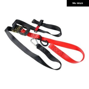バイク タイダウンストラップ Sフックとバックルで簡単取り付け 汎用 ハンドルバー ストラップ ラッシングストラップ カムバックルタイダウン