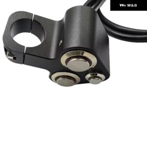 赤色 LED 汎用 バイク ハンドルバー スイッチ ホーン モーター プッシュ 付き - 3機能 コントロール - Black　　Silver