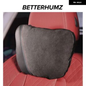 BMW E90 E92 F30 F20 I3 I4 E70 U11 F48 ヘッドレストネックピロー クッション アルカンターラ製メモリーコットン製カー インテリア アクセ - 9002　Black　Carbon