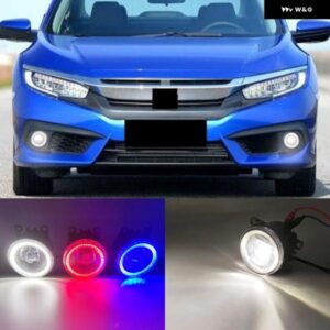 2機能 自動 LED DRL デイタイム ランニングライト ホンダ シビック 2016 2017 2018 車 エンジェルアイズ フォグランプ FOGLIGHT カスタムパ