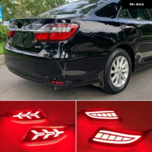 車 LED テールリアバンパー リフレクターライト トヨタ カムリ 2015 2016 フォグランプ ウィンカー ストップブレーキランプ カスタムパーツ - Smoke　model　A