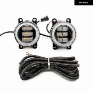 フロントバンパー フォグライト LED エンジェルアイデイタイム ランニングライト DRL H11 12V フォード ECOSPORT 2013-16 カスタムパーツ - White　Angel　Eye