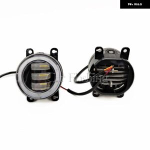 フロントバンパー フォグライト LED エンジェルアイデイタイム ランニングライト DRL H11 12V フォード ECOSPORT 2013-16 カスタムパーツ - Red　Angel　Eye