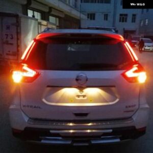 車 LED リアバンパー テールライト ブレーキライト リフレクター ランプ 日産 エクストレイル エクストレイル X トレイル 2014-20 カスタム - Smoke　frame