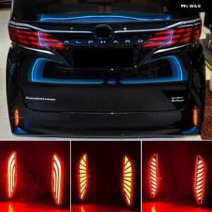 車 LED リアリフレクター フォグランプ トヨタ アルファードヴェルファイア 40シリーズ 2023 2024 リアブレーキバンパー ウインカーランプ - Model　A