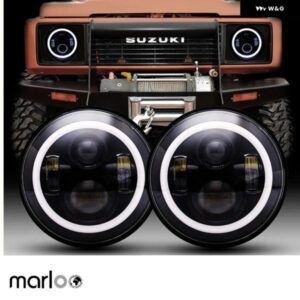 2個 7インチ ラウンド LED ヘッドライト ジープ ラングラー JK TJ ハマー H1 H2 12V 24V スズキ サムライラーダ 4X4 アーバン NIVA カスタ