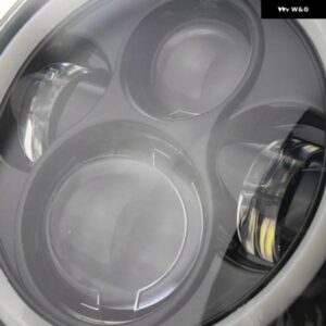 車ブラック 7インチ ヘッドライト ランドローバー ディフェンダー 90/110 LED ヘイロー エンジェルアイズ ヘッドライト 7インチ VAZ 2121 L - Color