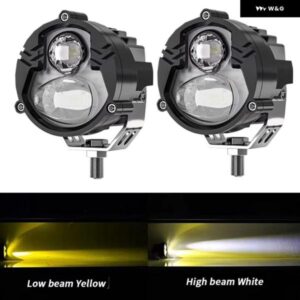 オートバイ フォグライト ハイビームホワイト 60ワット 24000LM 黄色 車 LED 補助フォグドライビングライト アセンブリ カスタムパーツ ア