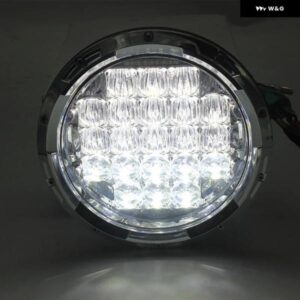 1PSC 7インチ 5D 超高輝度 75ワット 7インチ LED ヘッドランププロジェクター ヘッドライト DRL ジープ ラングラー オートバイ オートバイ - Silver