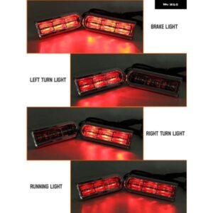 リアフェンダー サドルバッグサイドライト補助 LED ランブレーキターンランプライト ハーレー ロードキング ウルトラリミテッドエレクトラグ - black