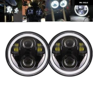 2個 80ワット ホワイトハローリング 5.75インチ LED ヘッドライト トライアンフロケット III 3 サンダーバード 40ワット オートバイ アクセ