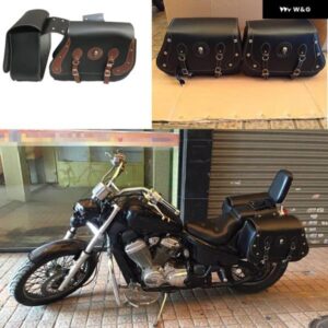 1ペア ハーレー 750 883 PU レザー サドルバッグ オートバイ バッグサイドツールバッグキャリア 汎用 オートバイ サドルバッグ バイク カス