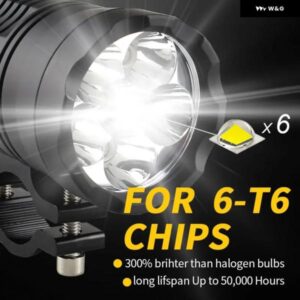 1セット 60ワット オートバイ LED 補助 フォグライト アセンブリ ランプ ヘッドライト + フラッシュライングループ + リレー BMW MAZD 日産 - Red