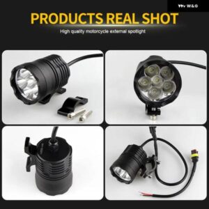 1セット 60ワット オートバイ LED 補助 フォグライト アセンブリ ランプ ヘッドライト + フラッシュライングループ + リレー BMW MAZD 日産 - Blue