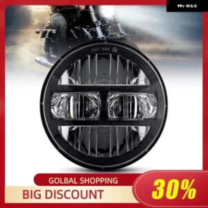 ブラック 5.75インチ オートバイ プロジェクター LED ヘッドライト 5.75インチ H4 ヘッドランプ DRL ハーレー バイク スポーツスター XL XG - Black　1pcs