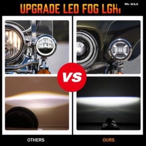 ペア 4.5インチ 4 1/2インチ オートバイ 4.5インチ フォグライト パッシング補助ライト ハーレー クラシック FLHR ロードキング フォグラン - 002　black