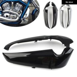 1ペア オートバイ ABS ラジエーターサイドカバー シュラウドプロテクター ハーレー ダビッドソン V ロッド VROD VRSC 2001-2023 /グロスブラ