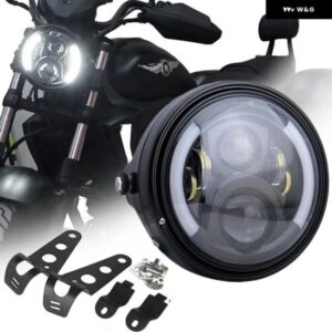 汎用 オートバイ LED ヘッドライト 7インチ ブラケット クランプ ハウジングバケット ホンダ CB400 ヤマハ 汎用 カフェレーサー カスタムパ