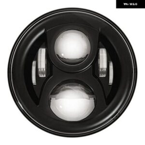 ホンダ CB 400 CB 1300 ホンダ ホーネット ヘッドライト 7インチ LED オートバイ ヘッドライト DRL ハロー 75ワット ラウンド LED カスタム - Black　With　Halo