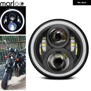ホンダ ヘッドライト 7インチ LED オートバイ ヘッドランプ DRL ハロー 75ワット ラウンド LED ホンダ CB 400 CB 1300 ホンダ ホーネット