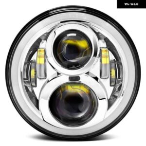 汎用 オートバイ 7インチ ハロー LED ヘッドライト マウント ホンダ ヤマハ スズキ カワサキ 7インチ ヘッドライト バケットハウジングブラ - Chrome　2