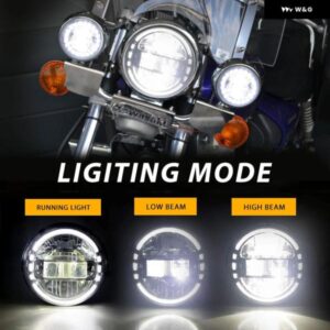 モトセット ハーレー ダビッドソン クラシック ストリート グライド ファットボーイ ロードキング ヘリテージ ソフテイル 7インチ LED ヘッ - Set　2