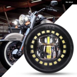 モトセット ハーレー ダビッドソン クラシック ストリート グライド ファットボーイ ロードキング ヘリテージ ソフテイル 7インチ LED ヘッ - 2