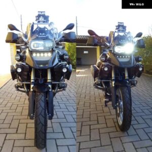 110ワット LED フロント ヘッドライト BMW R1200GS ADV 38322 オイルクーラー オートバイライト カスタムパーツ アクセサリー 交換用部品 - Gold　light