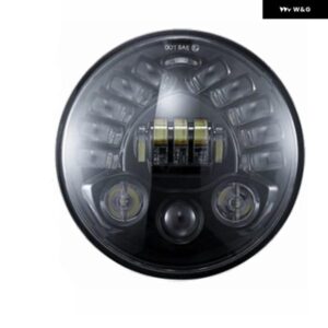1セット DRL 7インチ LED ヘッドライト 汎用 7インチ ラウンド オートバイ ハウジングブラケット ホルダーカフェレーサー ホンダ ヤマハ カ - Set　2　Black