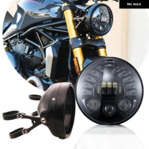 1セット DRL 7インチ LED ヘッドライト 汎用 7インチ ラウンド オートバイ ハウジングブラケット ホルダーカフェレーサー ホンダ ヤマハ カ - Bracket　set　1