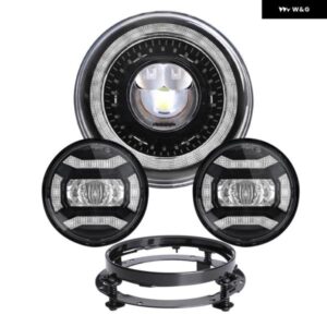 ハーレー バイク ライト エレクトラグライド ソフテイル ファットボーイ ツーリング DOT 7インチ モーター LED ヘッドライト 4.5インチ フォ