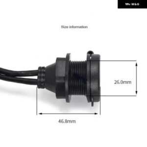 車とバイク用丸型ヘッドUSB3.0 REVOLUTIONメスパネル取り付けUSB延長ケーブル 防水カバー付き - Single　USB3.0