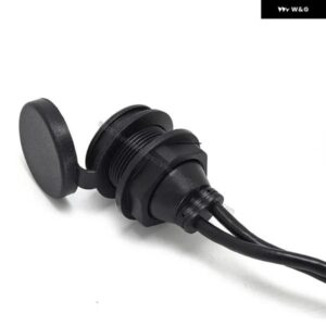 車とバイク用丸型ヘッドUSB3.0 REVOLUTIONメスパネル取り付けUSB延長ケーブル 防水カバー付き - Dual　USB2.0