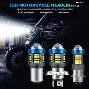 汎用 12V-24V バイク用フォグランプバルブ P15D BA20D H4 ヘッドライト レンズ付き モトシグナルランプ ハイロービーム 6000K IP68 防水 - P15D-White　Yellow