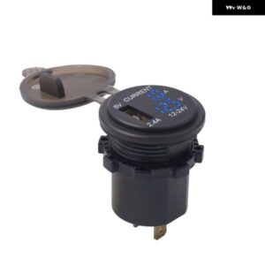電圧計テスター LEDディスプレイ 車 自動車 バイク DC 12V-24V ミニデジタル電圧計 電流計 カーアクセサリー - A