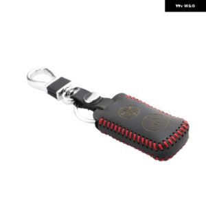 ヤマハ NVX155 QBIX AEROX JAUNS XMAX300用レザーキーカバー 2ボタン バイクキーチェーン スマートキーバッグ フォブ シェルケース - red