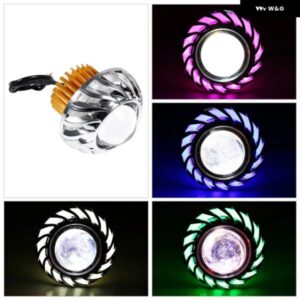 オートバイヘッドライトLEDプロジェクターレンズデュアルハローエンジェルデビルアイスポットライトバイクライトLEDプロジェクターレンズ