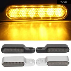 2パック 汎用 オートバイ バイク LEDウィンカー インジケーター ライトブリンカー6LED DC 12V アンバー ランプクルーザー カスタム ATV用