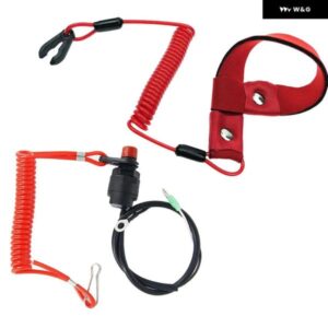 緊急イグニッションキルストップスイッチ テザーランヤードロープ 汎用バイクスイッチ テザーコード ATV ボート バイク