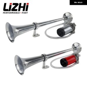 12V 車用エアホーン 150DB 超大音量 汎用 ホーン シングルトランペットコンプレッサー 17インチ 180ヘルツホーン 車 トラック ボート オートバイ バイク