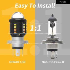 オートバイ バイク ヘッドライト LED H4 電球 HI/LO ビーム 2016 3570SMD モト LED オートバイ バイク ランプ 6500K ホワイト アンバー デュアルカラー 8000 - H4　White-Amber