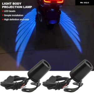 2X 12V オートバイ バイク エンジェルウィング LEDアンダーボディライトプロジェクターゴーストライトゴールドウィングウェルカムブレーキ テールライト オ