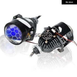 2.5インチ BI LED プロジェクターレンズ ブルーコーティング ハニカム RGB エンジェルアイ シュラウド マスク H4 H7 車 オートバイ バイク キット - LENS　-RGB　S　SHROUDS