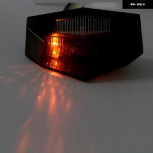 オートバイ バイク シグナル インジケーター ストップ ブレーキライト ウィンカー 11 LED テールライト モトアクセサリー - WHITE