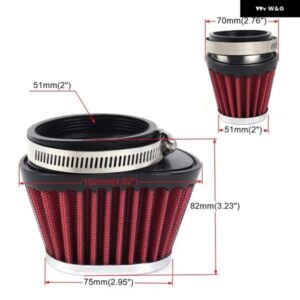汎用 エア フィルター クリーナー オーバルラウンドテーパーコーンクランプ51MM/55MM/60MM オートバイ バイク 車ミニ オートバイ バイク OFI100 - 2.35inch　60mm