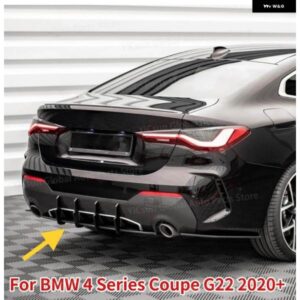 車用リア バンパー リップ ディフューザー スポイラー スプリッター プロテクター 車 外装 カスタム アクセサリー BMW 4シリーズクーペG22 2020+