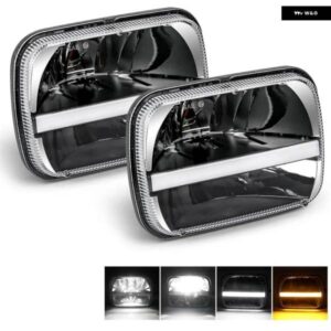 スクエア 5X7 6X7インチ LEDプロジェクター ヘッドライト ウィンカーDRL付き ジープ ラングラー YJ チェロキー XJ トヨタ タコマ ヘッドランプ